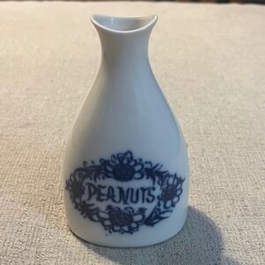Porsgrund Norway Peanuts Blue White Porcelain Bud Vase Sake Carafe Anchor Logo